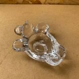 Old vintage vannes crystal bear shaped pocket ashtray