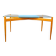 Table basse en verre avec cadre en bois, années 1960, Tchécoslovaquie