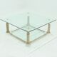 Two Tier Regency Lucite & Glass Pedestal Coffee table 1980s