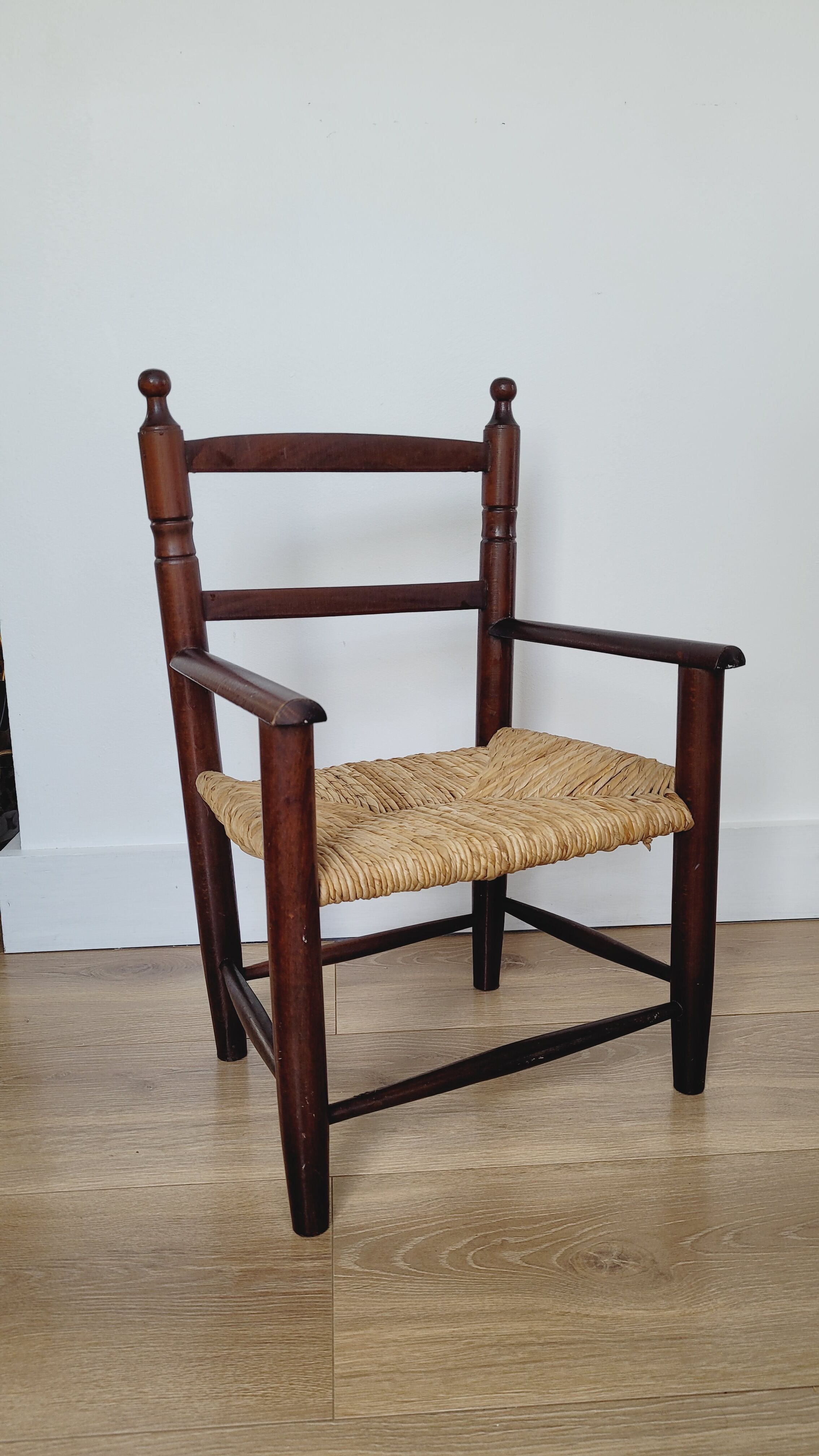 Chaise enfant bois et paille