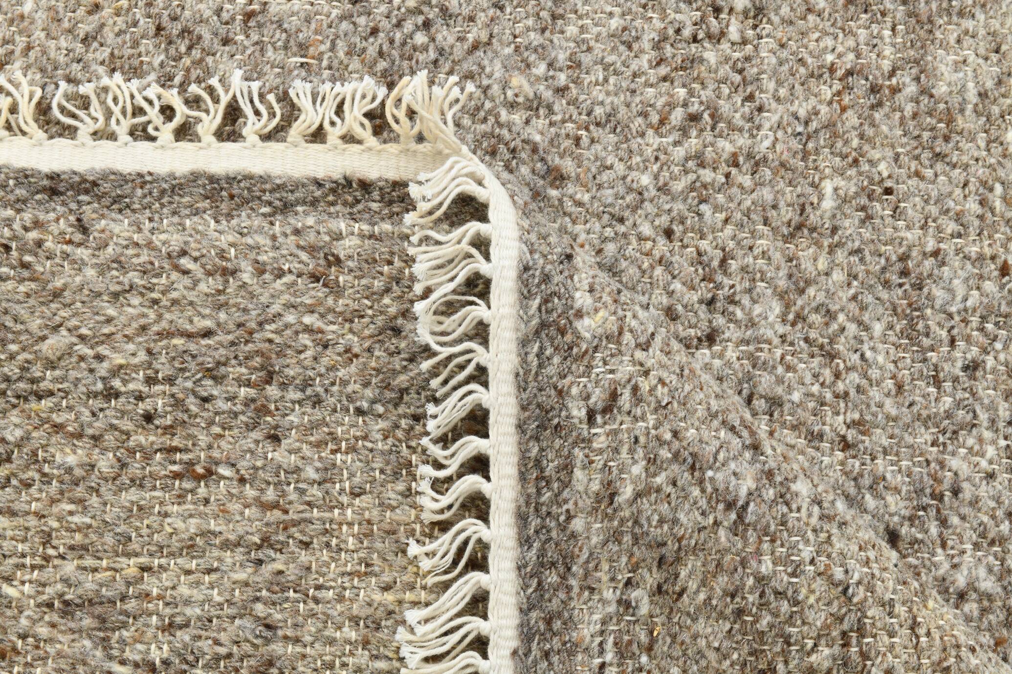 8x10 Plain Brown Turkish Vintage Kilim Rug, 255x322Cm