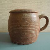 old glazed stoneware pot rustic decor
