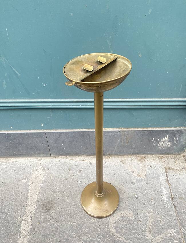 Brass pedestal ashtray, 1950