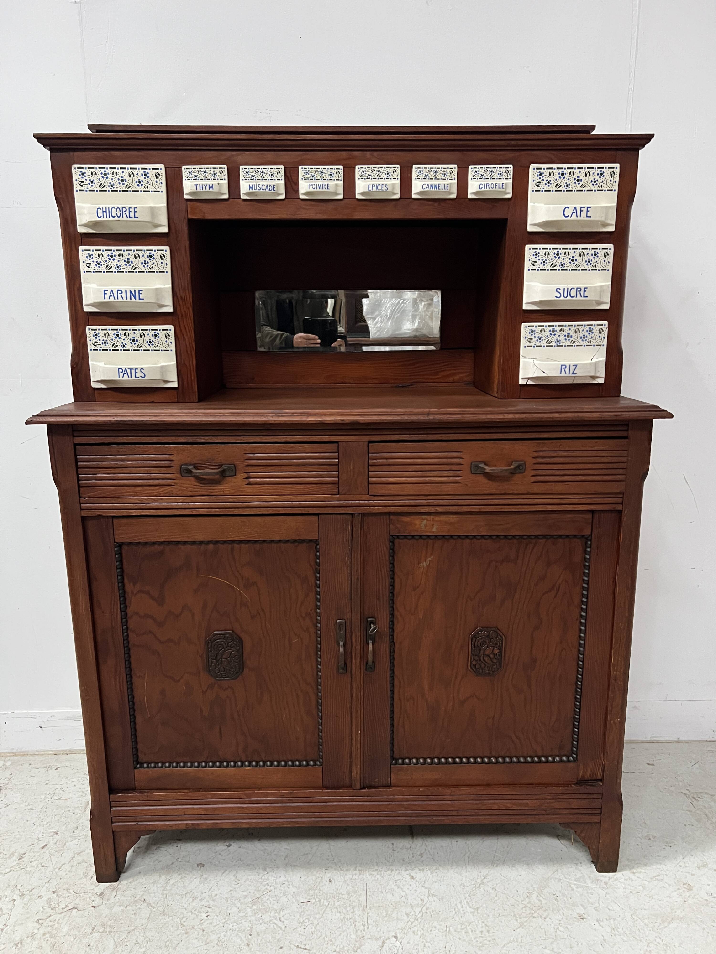 20th century natural wood kitchen spice rack