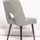 Grey boucle shell chair, dark beech wood, Poland, 1960s.
