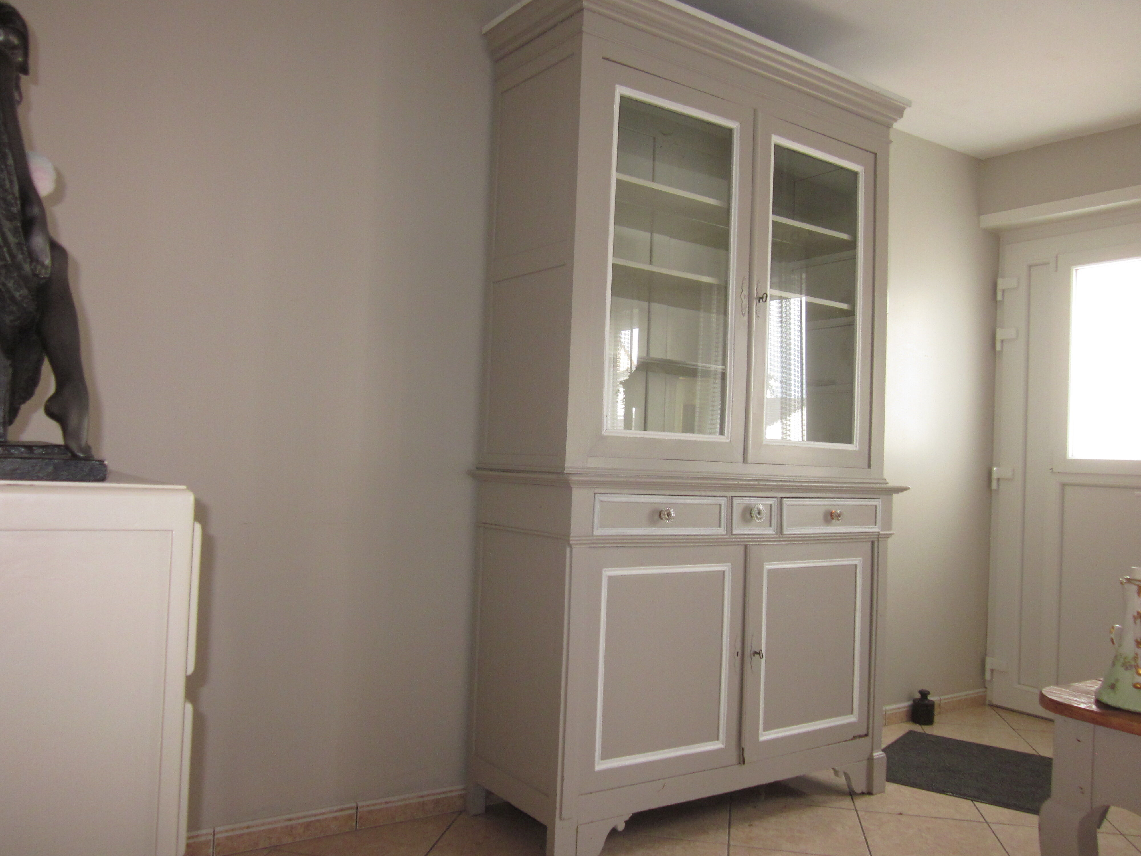 2-body old painted wooden buffet