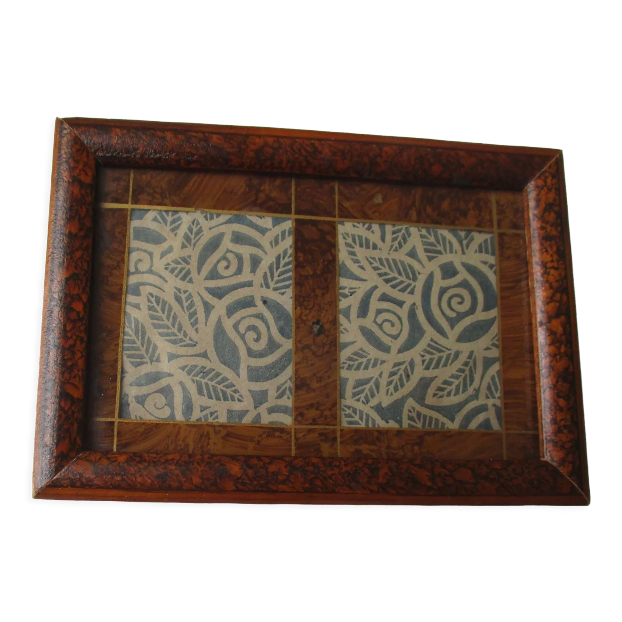 Old wooden photo frame, wall
