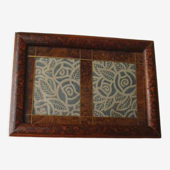 Old wooden photo frame, wall