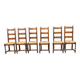 6 solid wood and straw chairs with high farmhouse-style backs