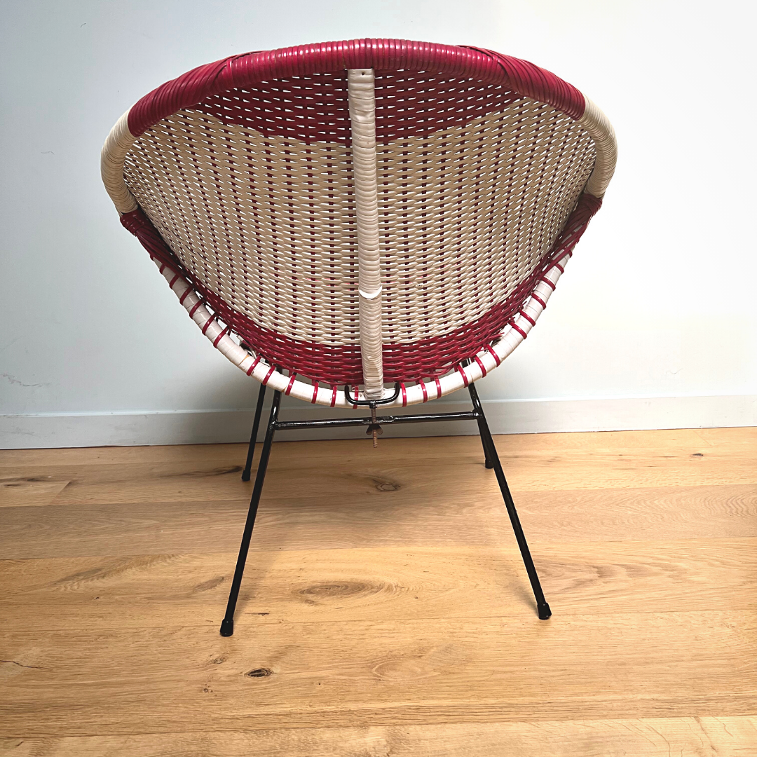 Sattelite armchair in braided scoubidou