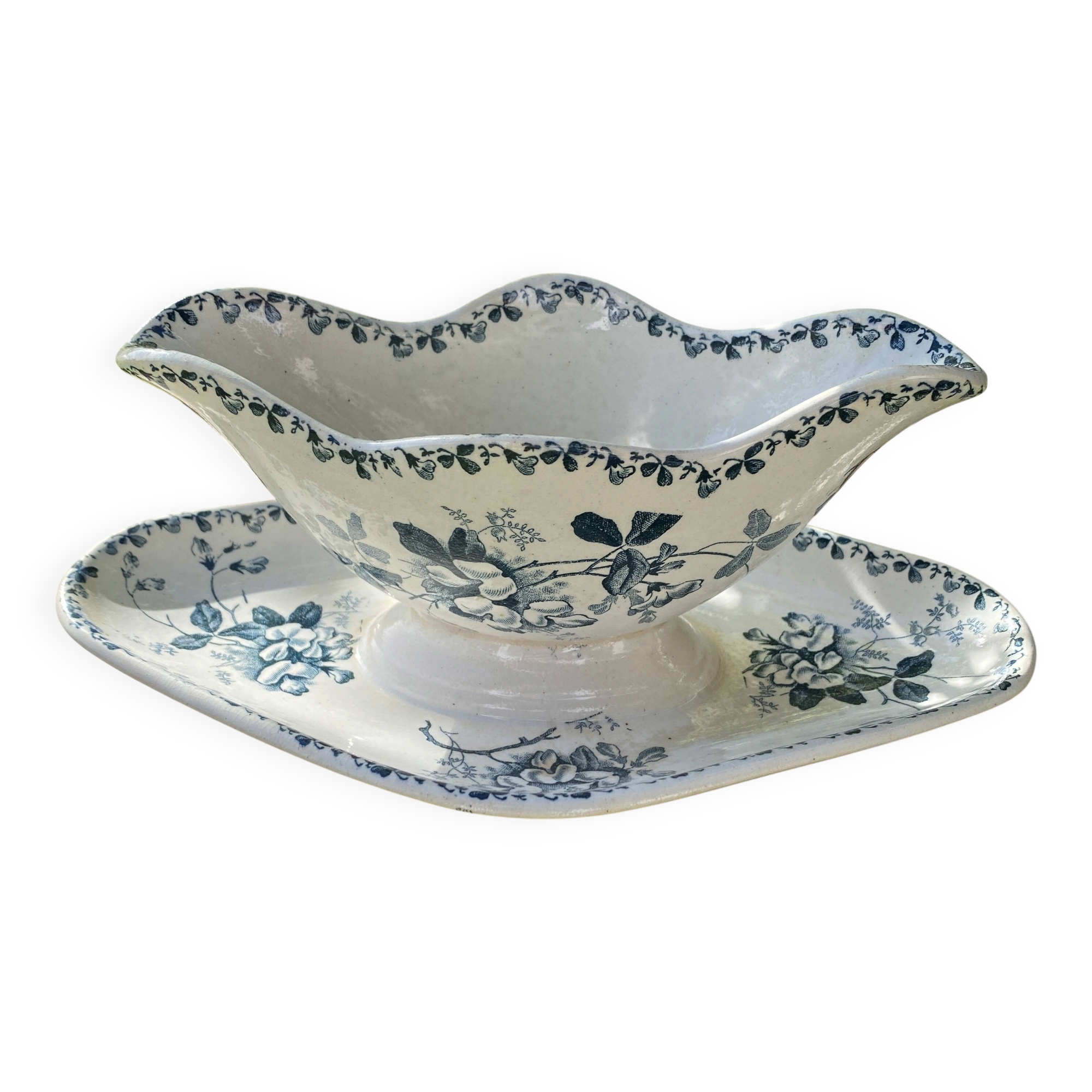 Ironstone sauce boat St Amand