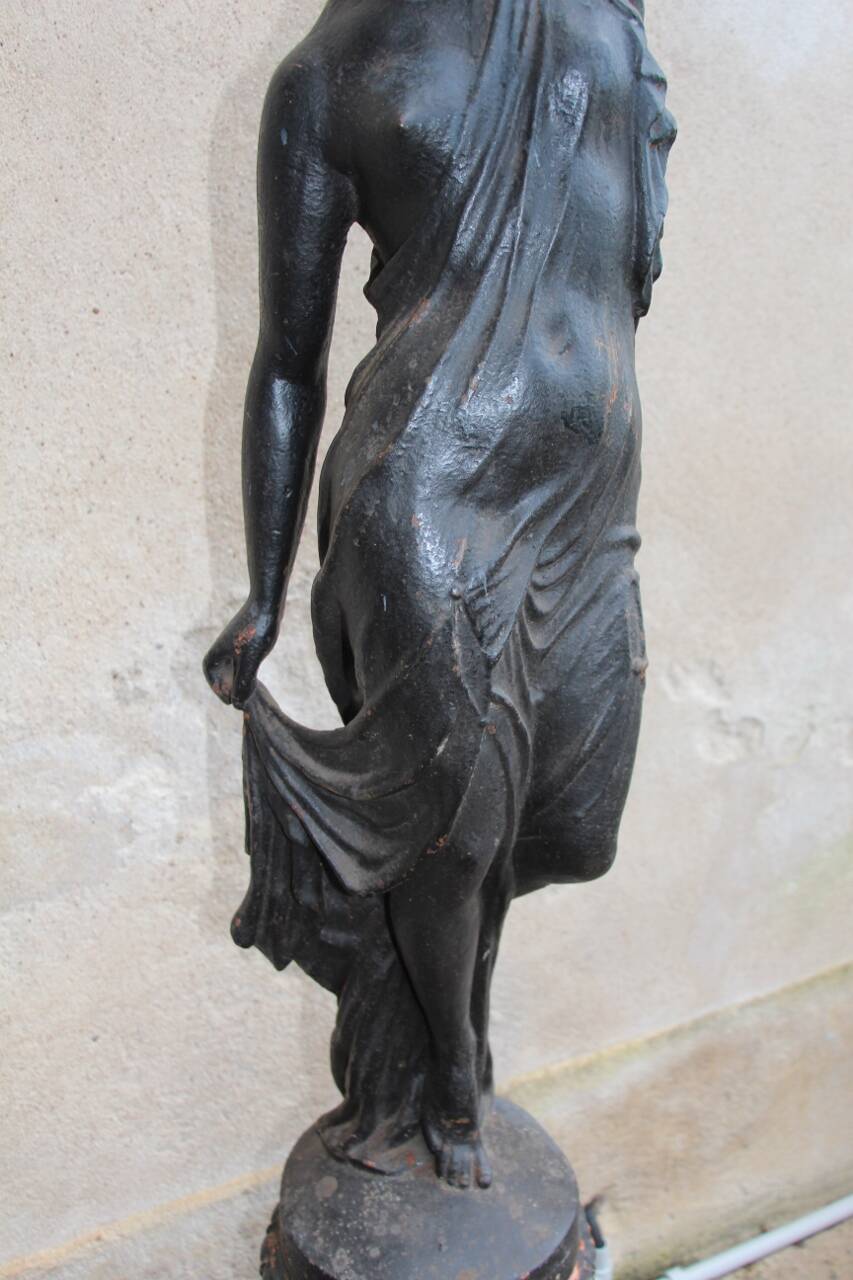 pair of cast iron torchères from the 19th century, foundry L. Gasne in Tusey