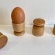4 vintage turned wooden egg cups