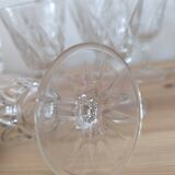 Set of 10 Chiseled Glass Wine Glasses from the 60s