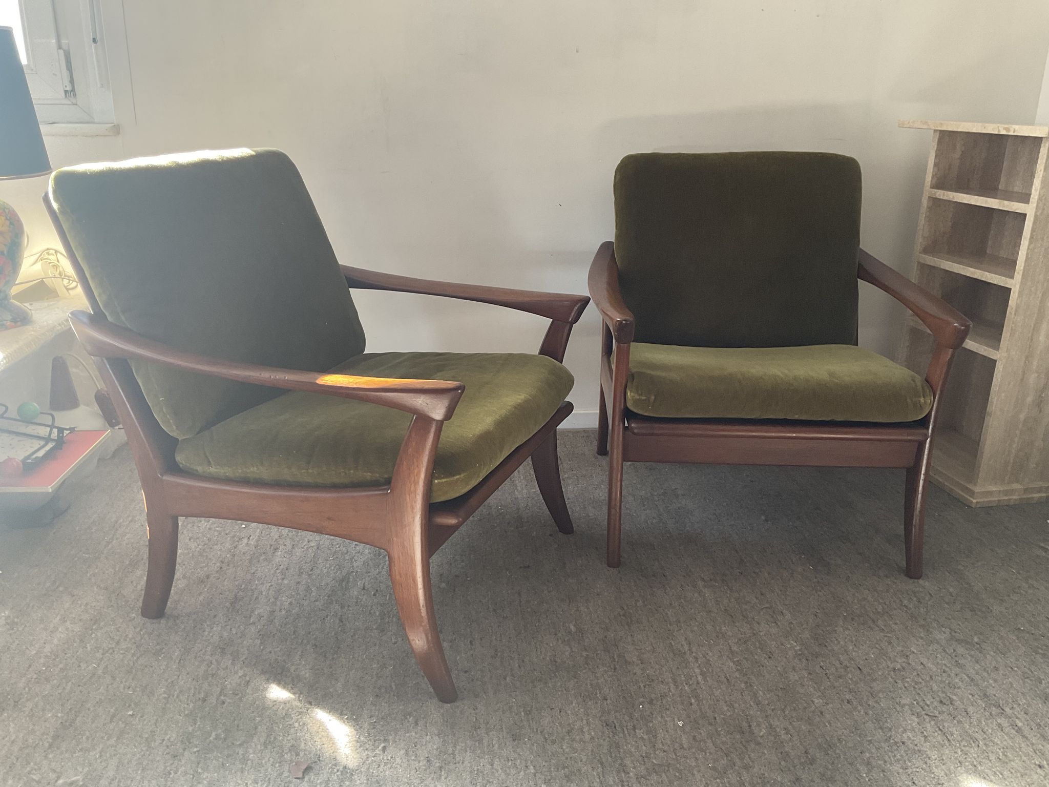 Pair of Scandinavian armchairs De Ster Gelderland in teak 60s
