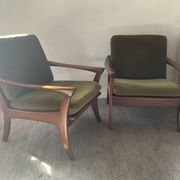 Pair of Scandinavian armchairs De Ster Gelderland in teak 60s