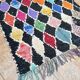 Vintage Boucherouite Berber rug: Hand-knotted Moroccan rug.