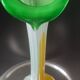 Large blown glass vase, artistic glassware from the 1970s.