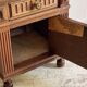 Table de chevet ancienne en bois et marbre