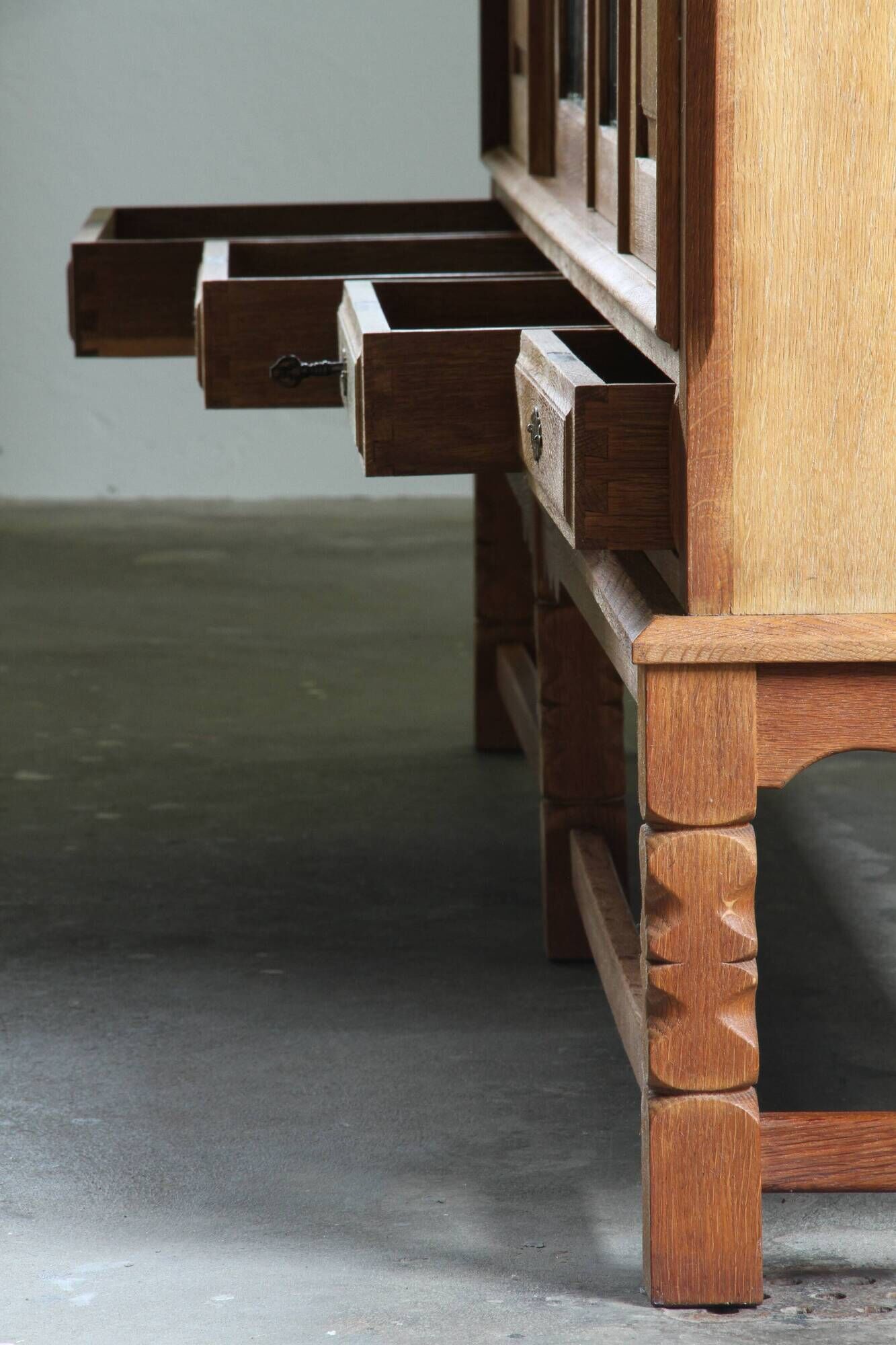 Vintage Danish 1960s Modern Oak Cabinet In The Style Of Henning Kjærnulf