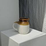 Small two-tone white and brown pitcher Made in China