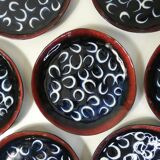 11 flat plates ceramic Moon