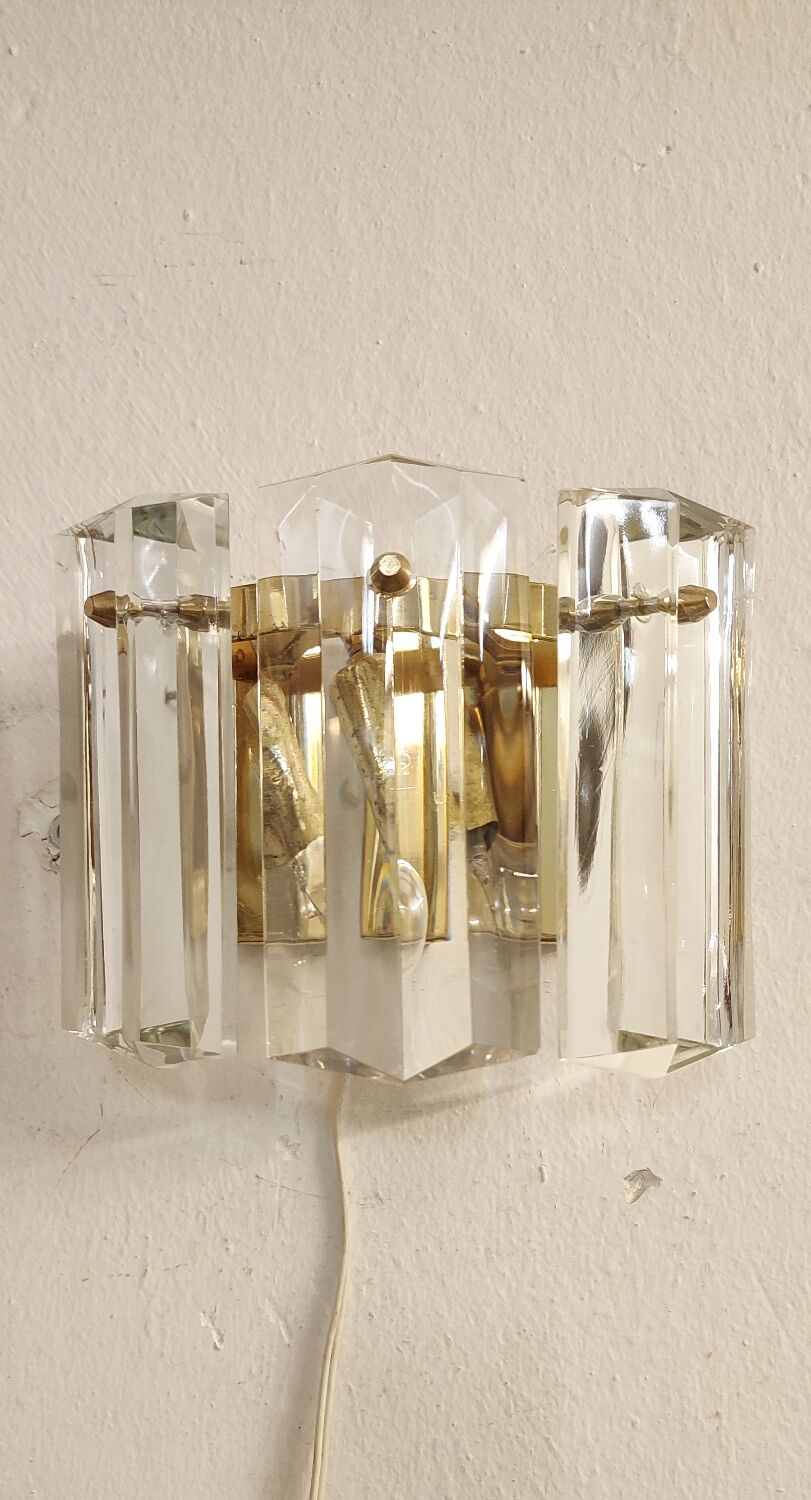 "Kinkeldey" crystal wall light. Germany, 1970s.
