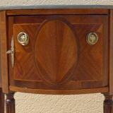 Antique half moon console-chest made by fils d'alfred wimphen in marquetry 2 drawers