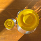 Pair of yellow vintage candy jars