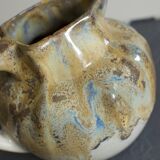 Pichet vintage en grès vernissé bleu