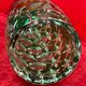 Carved crystal vase of green color - Work of Bruno LEHRER H : 25 cm