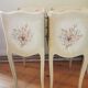 Pair of bedside tables louis XV style XX th century, painted floral decoration