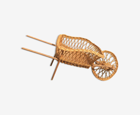 Wicker decoration wheelbarrow