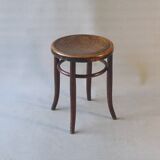 Fischel 1915 bistro stool, not Thonet, thermoformed seat.