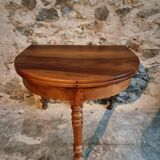 Antique folding demi-lune table, dining table, console.