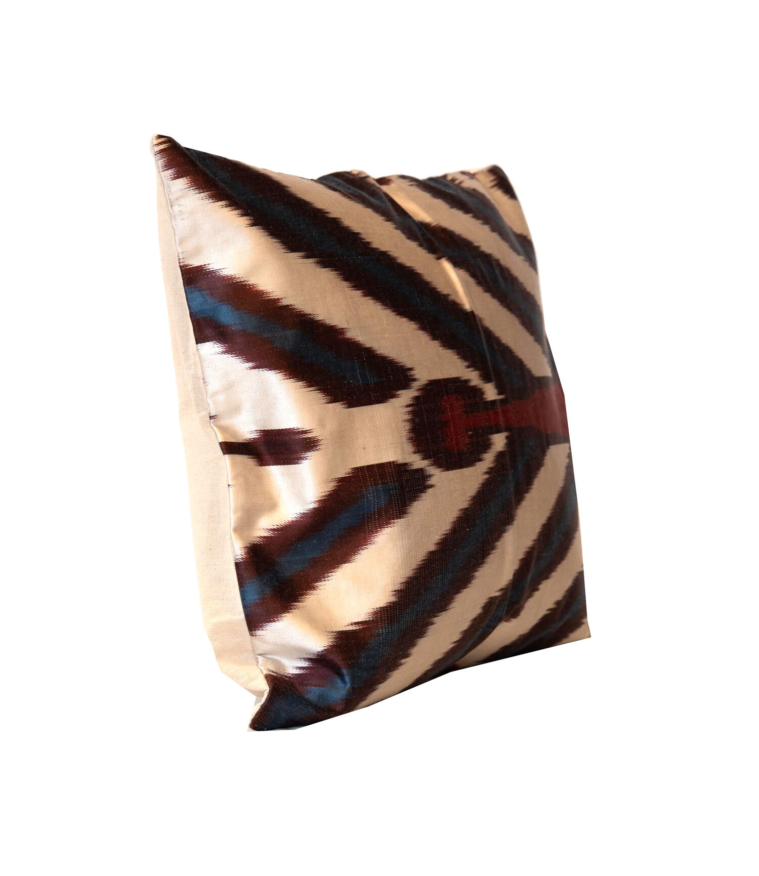 Abstract Cotton and Silk Cushion Cover, Unique Khotan scatter cushion