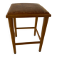 Vintage stool from the 60s with aged leather seat