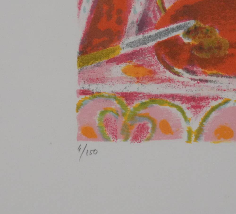 Paul Collomb: The Indian sheet, original signed lithograph.