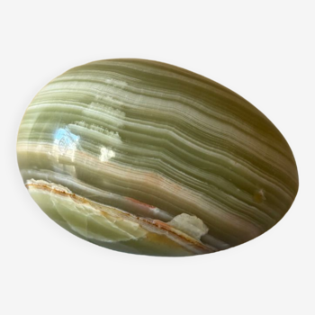 Large green marble egg - alabaster