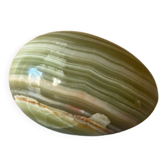 Large green marble egg - alabaster