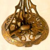 Art-Nouveau ring in glass paste on bronze frame in perfect condition