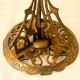 Art-Nouveau ring in glass paste on bronze frame in perfect condition