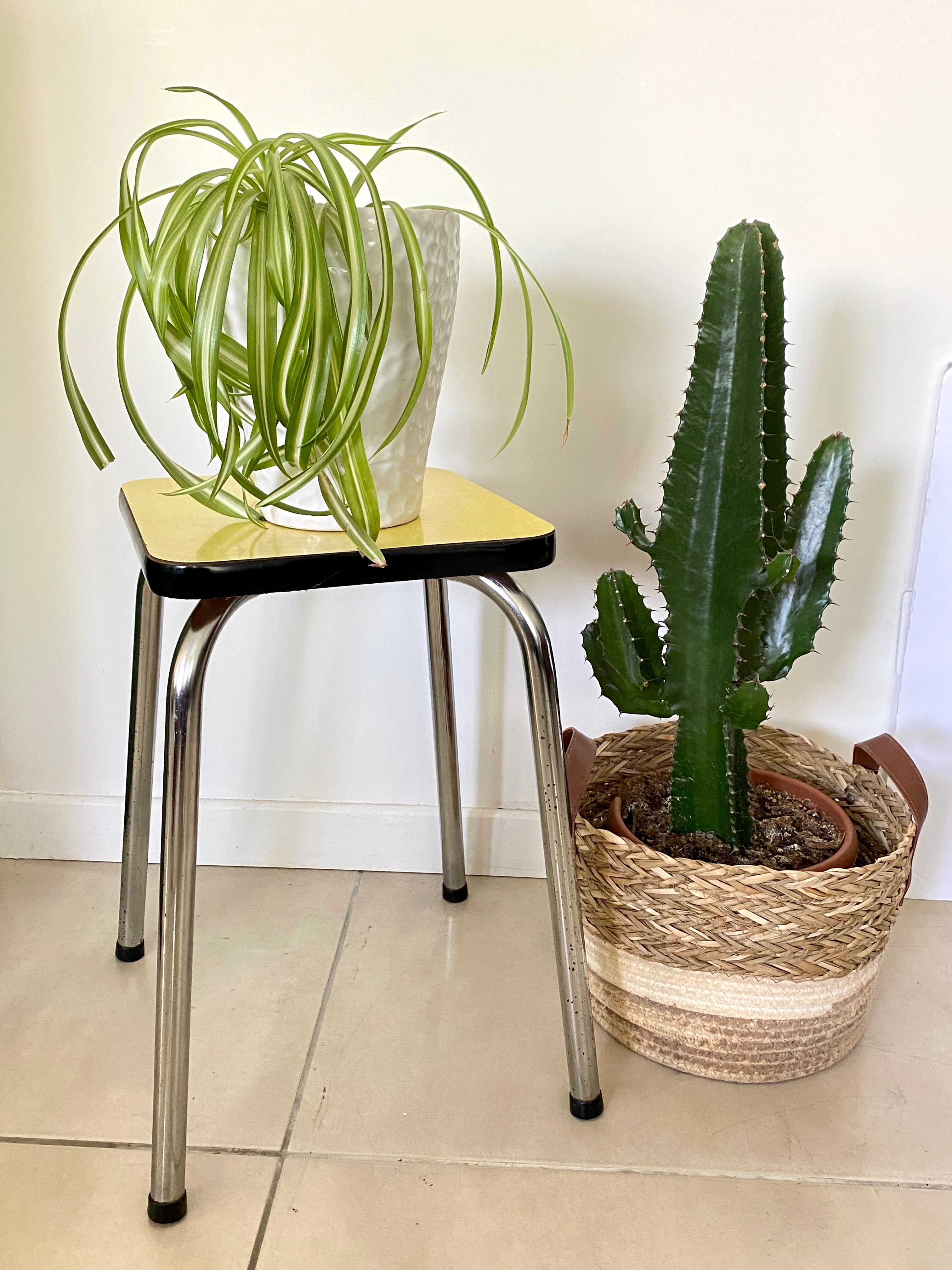 Yellow formica stool