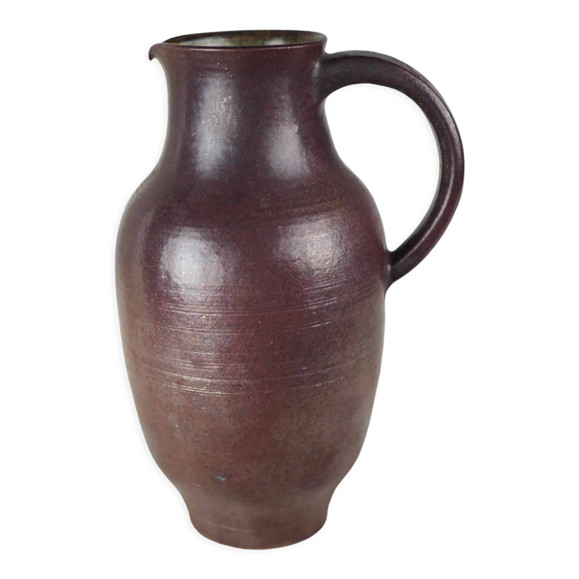 Sandstone pitcher with brown glaze - red by Geneviève BAPTENDIER Laurence MOLINARD