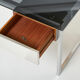 Desk stainless steel brushed gray smoked glass by Patrice Maffei for Kappa 1970