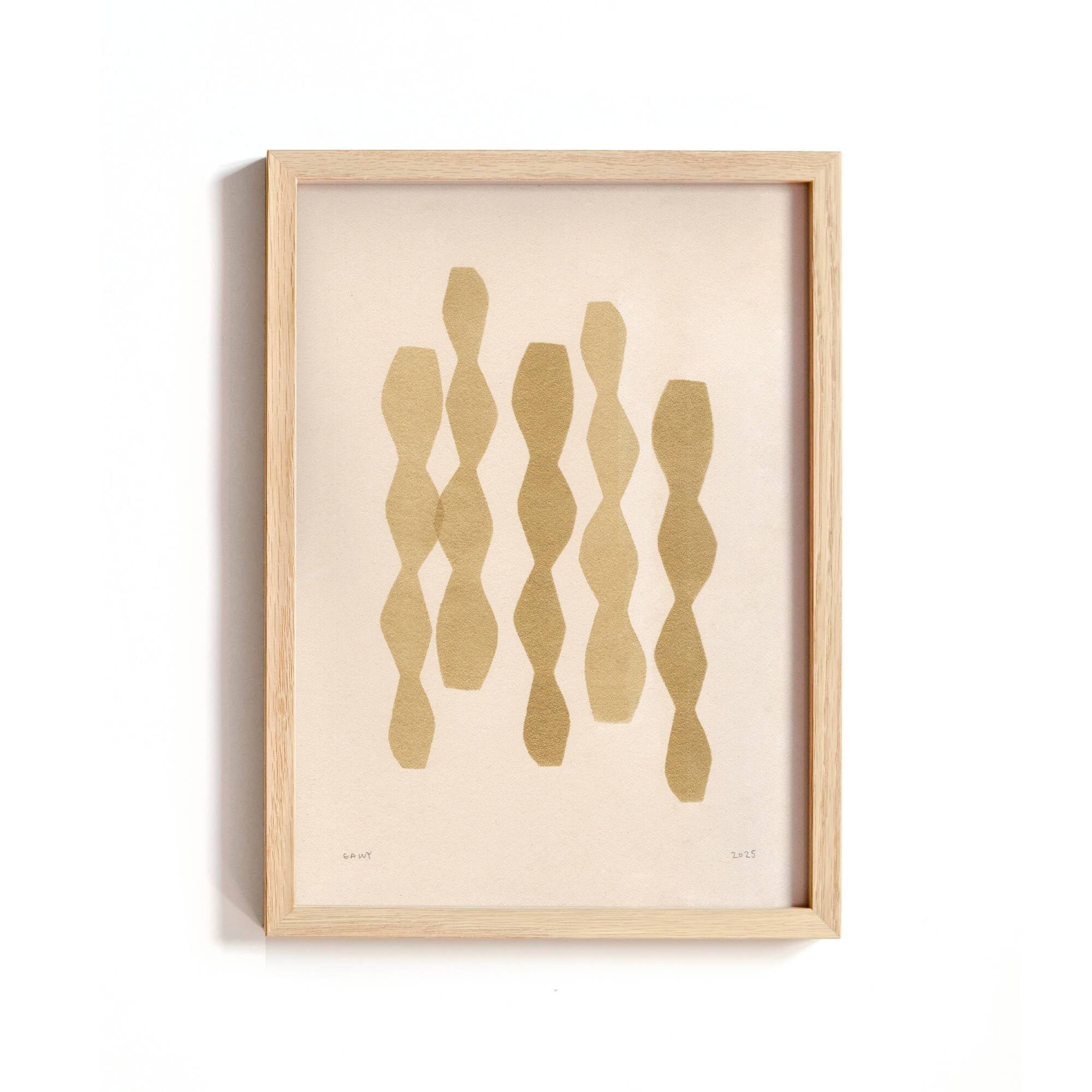 Collection of 4 abstract paintings on paper signed Eawy