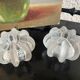 Set of 2 reversible molded glass candle holders