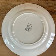 Grand plat rond terre de fer Longwy Brest