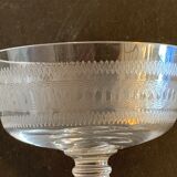 10 old crystal champagne glasses