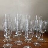Engraved champagne glasses and wine glasses